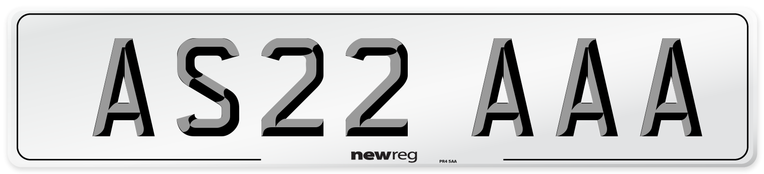 AS22 AAA Number Plate from New Reg